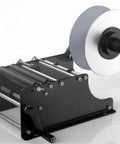Cool Handheld Semi-Automatic Label Printer For Round Bottles And Jars Easy Manual Tape Dispenser Machine for Small Business Packaging Efficient Sticker Applicator Tool, compact design with a roller for tape.