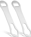 Two Pack V Rod Bottle Opener Set For Bartenders And Home Bar, Double Ended Flat Metal Bar Speed Key Opener on white background