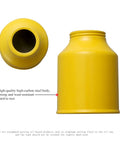 Yellow metal oil can pump oiler, 8oz/250ml with removable cap (front view)