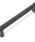 10 Pack 5 Inch Matte Black Knurled Cabinet Pulls For Cabinets And Drawers, Durable Drawer Handles, showing side view of one pull
