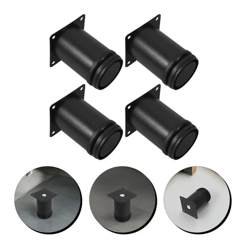 Adjustable Black Stainless Steel Furniture Legs 4 Pack With Height Adjustment And Non Slip Stability For Tables And Sofas