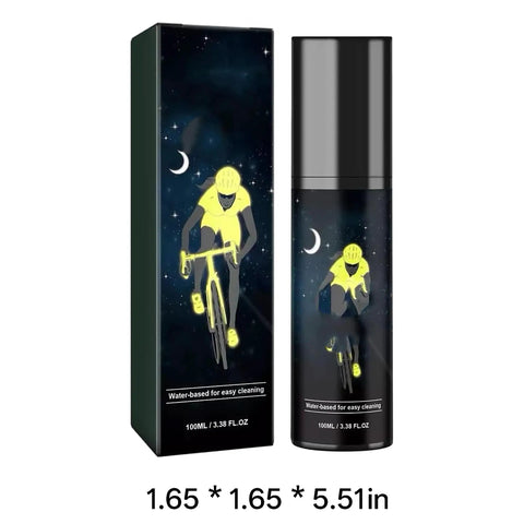 MNVKIJ Multipurpose Night Reflective Spray Agent High Visibility in a 100ml bottle with cyclist illustration on packaging.