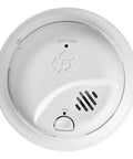 Hardwired AC Smoke Alarm With 10 Year Sealed Battery Backup And Smart Sensing Tech for home safety, ceiling mounted design.