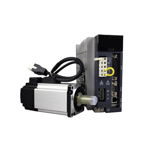 4 Axis CNC Motion Control System Kit With 750W Servo Motors Z Axis Brake Emergency Stop Handwheel Plug And Play Controller For DIYers And Pros In Industrial Equipment, servo motor and controller