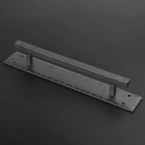 Matte Black 14 Inch Heavy Duty Barn Door Handle Set For Sliding Doors And Gates, Solid Square Metal Construction, Rustic Modern Pull