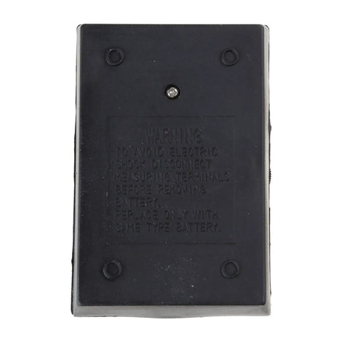 Back view of Multipurpose Analog and Digital Multimeter Handheld Power Meter Voltage Tester With Test Leads for Classrooms and Labs