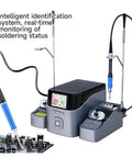 Dual Channel Smart Soldering Station With Intelligent Temperature Control And HD LCD Display, Fast Heat Up For Electronics Repair, shown with C245/C210 handles