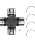 Greaseable Super Strength Universal Joint For Jeep Wrangler with steel body and four bearing cups, including clips.