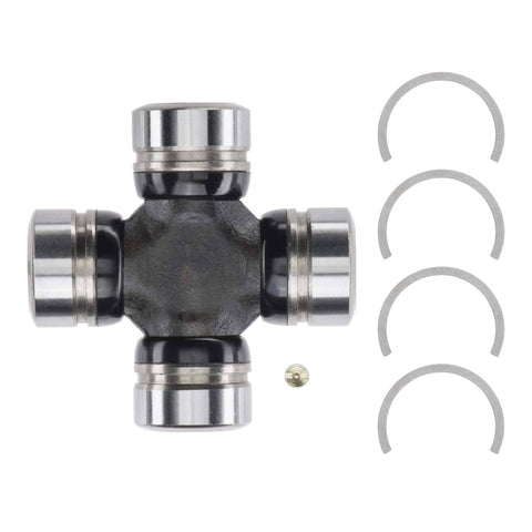 Greaseable Super Strength Universal Joint For Jeep Wrangler with steel body and four bearing cups, including clips.