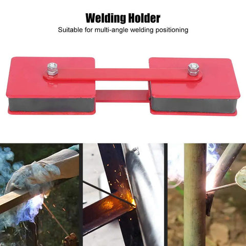 Heavy Duty Welding Magnet Holder Clamps Multi Angle Positioner Locator Tool For Electric Scribing Pipe Fabrication And Industrial Jobsites, red metal design for welding.