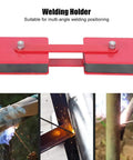 Heavy Duty Magnetic Welding Holder With Adjustable 48.5 Lbs Holding Power, red clamp for secure metal positioning during projects.