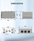 Dimensions of Tough As Nails Heavy Duty 500A 12V Bus Bar Power Distribution Block With Six M8 Terminal Studs