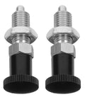 Dead Nuts Accurate Stainless Steel Threaded Indexing Plunger Two Pack M6 Reset Pin With Flange in black and silver finish.
