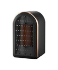 Under Desk Space Heater For Office And Bedroom Quiet No Fuss Portable Fast Heating PTC Ceramic Warmer with sleek black design.