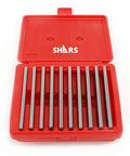 Open case showing One Eighth Inch Precision Steel Parallels, 6 Inch Long, 10 Pair Set, Ground And Hardened, Pro Grade for Machining