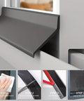 Heavy Duty Self Adhesive Rubber Rain Drip Guard For Doors And Windows 9 Feet Waterproof Edge Diverter installed on a window frame.