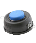 Universal T35 Tap Advance Straight Shaft String Trimmer Head Prewound With.095 Inch Line Blue And Black Easy Reload Spool Side View