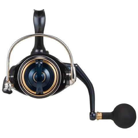 Front view of Saltiga Spinning Reel Saltwater Big Game Ready Model SALTG10000H G Series with strong drag and smooth handle.