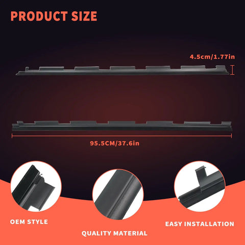 Weatherstrip Window Seal Kit 2 Pack Front Driver And Passenger Outer For 1992 1994 Chevy GMC C1500 C2500 C3500 K1500 K2500 K3500 Truck Replacement 15991405 15991406 diagram showing seal dimensions 95.5cm by 4.5cm details on OEM style and material