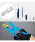 Handy Compression Springs Set 0.5x5mm OD, 20mm Free Length, 10 Pieces, 304 Stainless Steel shown in use with pen and tool.