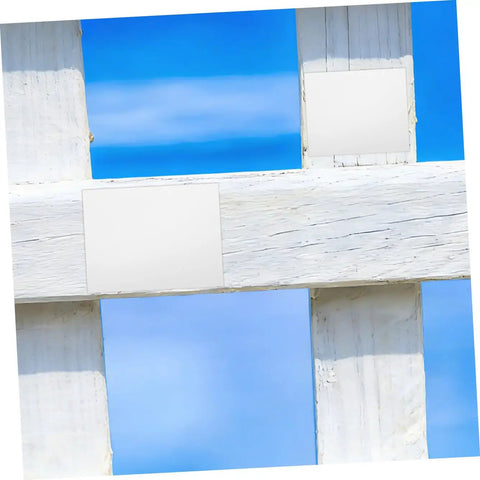 White fence with Self Adhesive PVC Siding Patch Kit With 10 Sheets For Quick Wall Panel And Fence Hole Repair applied
