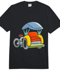 Premium Pedicab Driver Cycle Rickshaw Bike Taxi Fresh Tee For Adults Smooth Ride Graphic Top on black background.