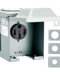 50 Amp 125/250V Outdoor RV And EV Power Outlet Box Enclosed Lockable Weatherproof NEMA 14 50R Receptacle with knockout panels