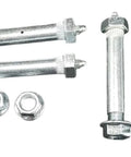 Hex Head Bolt Equalizer 0.56-Inch By 3.4-Inch Wet Step-Down End 0.50-Inch Zinc Plated 12N Greaseable Kit With 4 Wet Shoulder Bolts And 4 Flanged Nuts For 2-Inch Wide Slipper Springs, zinc bolts and nuts