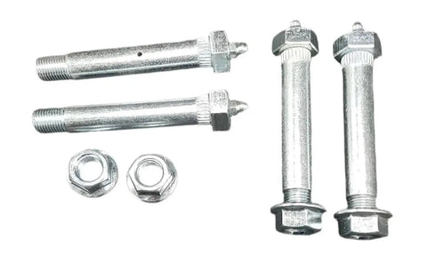 Hex Head Bolt Equalizer 0.56-Inch By 3.4-Inch Wet Step-Down End 0.50-Inch Zinc Plated 12N Greaseable Kit With 4 Wet Shoulder Bolts And 4 Flanged Nuts For 2-Inch Wide Slipper Springs, zinc bolts and nuts