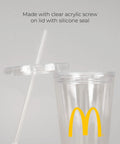 Sip All Day Long With Bulk Pack Custom Clear Acrylic Tumblers 16 Oz Double Wall Insulated Plastic Cups With Lids Straws Bpa Free Personalized Drinkware For Iced Coffee with clear acrylic screw lid and straw.