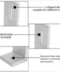 L Foot Solar Mount Brackets For Roof PV System showing L-shaped aluminum design and standard holes for installation