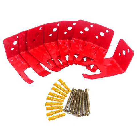 8 Pack Fire Extinguisher Mounts And Brackets For 10 Lb Units, Wall Hanger Holders, heavy duty iron brackets with screws and plugs.