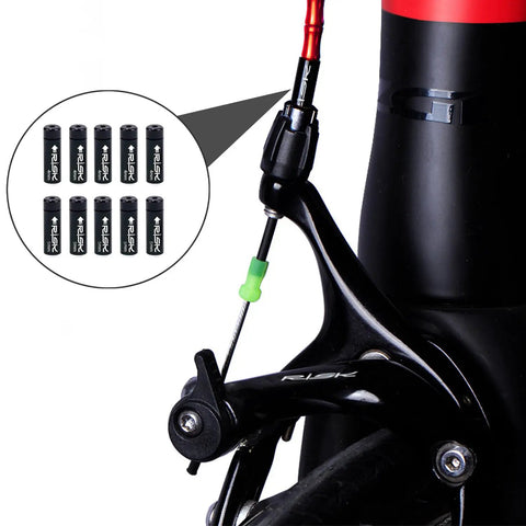 Beefy Aluminum Alloy Bike Cable End Caps Set For 4mm And 5mm Cable Housing on road bike brake system