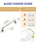 Size guide for 5 Pack 5 Inch Brushed Nickel Kitchen Cabinet Handles Solid Zinc Alloy Cupboard And Drawer Pulls For Cabinets And Furniture