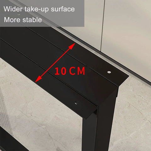 Close-up of Badass 2 Pack Heavy Duty Steel Table Legs Industrial Modern Style showing 10 CM wider take-up surface for stability.