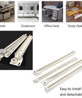Heavy Duty Metal Drawer Slides 10 To 22 Inch Bottom Mount Rails With 99 Lbs Load Capacity Per Pair, Smooth Glide Track For Kitchen And Dresser Drawers, Includes Two Extended Guide Rails, Durable Steel Construction, bottom-mount steel drawer slides shown in cabinet, desk, and study use
