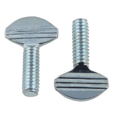 Heavy Hitting 20 Pack Galvanized Carbon Steel Thumb Screws 1/4 Inch 20 Thread By 3/4 Inch Length showing smooth knurled grip design.