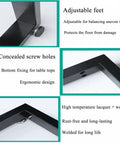 Upgrade Your Setup With These Badass Heavy Duty Metal Table Legs Featuring Solid Rust Resistant Steel Tubes Perfect For Diy Coffee Tables And Dining Desks Comes With Quick Install Screw Hardware For Easy Replacement, showing adjustable feet and concealed screw holes.