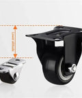 Twenty Pack Of Half Inch Furniture Mini Casters Featuring Durable Rubber Treads And Heavy Duty Steel Plates For Smooth Directional Gliding And Everyday Home Furniture Support showing black rubber tread and steel plate design.
