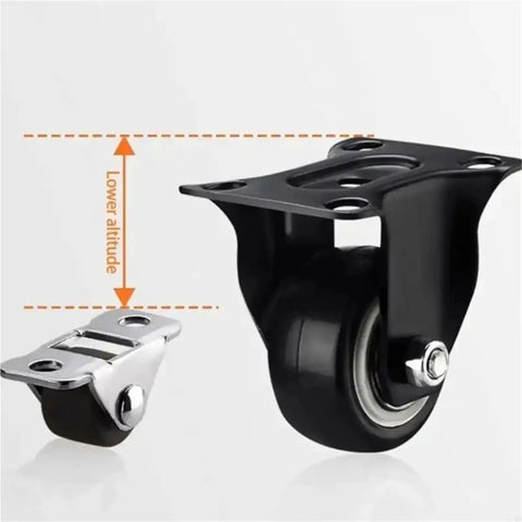 Twenty Pack Of Half Inch Furniture Mini Casters Featuring Durable Rubber Treads And Heavy Duty Steel Plates For Smooth Directional Gliding And Everyday Home Furniture Support showing black rubber tread and steel plate design.