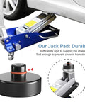 BANGTING Tesla jack pad set, 4 rubber lift pucks with storage case, shown under a Tesla Model 3/S/X/Y.