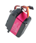 Beefy 150Kg Full Metal Gear Digital RC Servo 180 Degree Waterproof IP67 12V Ready with 18T Arm, shown in red and black.