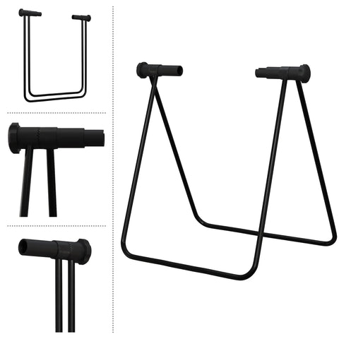 Foldable Bike Repair Stand For Maintenance And Repairs With Adjustable Chainstay Mounts Rugged Portable Bicycle Stand Black