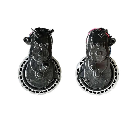 Pair of vacuum drive traveling wheels with black housings and white rims, for Ecovacs Deebot X1/X1s Pro/Omni T10/T20