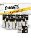 Heavy Duty 9V Industrial Alkaline Batteries Rock Solid Workhorse For High Current Drain Devices in a pack of 12 for pro tools.