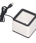 Plug And Play 2D Barcode Scanner For Desktop POS And Retail, Fast Response Barcode Reader, top view with USB cable, no software needed