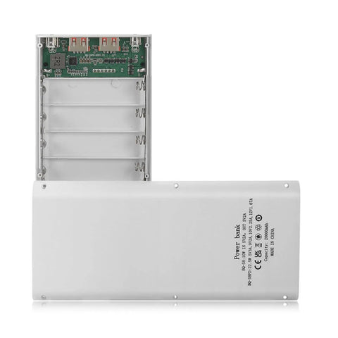 Totally Legit Battery Pack Enclosure With Dual USB Charging Ports For Fast Charge Power Bank Shell And Badass DIY Electronics Case For Weekend Adventures showing open casing and circuit board.