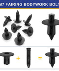 Universal Plastic Rivet Kit 120Pc For ATV UTV Motorcycle M7 retainer fasteners with body clips for grilles and fenders