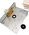 Heavy Duty Aluminum Router Table Insert Plate Featuring Beefy Back Fence And Dead Set Angle Ruler For Straight Shooting Wood Milling And Zero Drama Cutdowns with precision scales