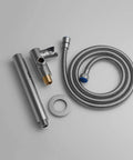 Components of Chrome Brass Handheld Shower Head With High Pressure 2 Function Sprayer 7 Inch Head 59 Inch Hose And Wall Bracket